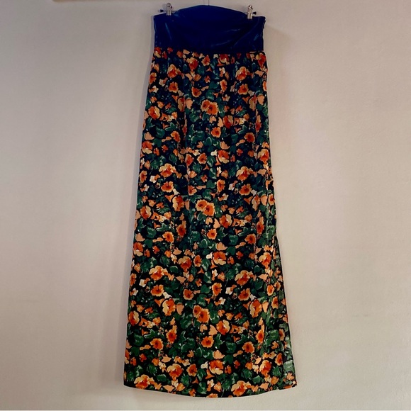 NWT Anthropologie Mare Mare Faux Leather Floral Maxi Dress XS - Picture 5 of 12